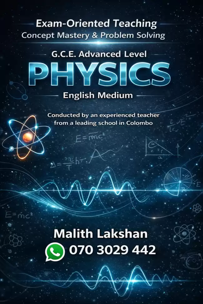 G.C.E. A/L Physics English medium classes