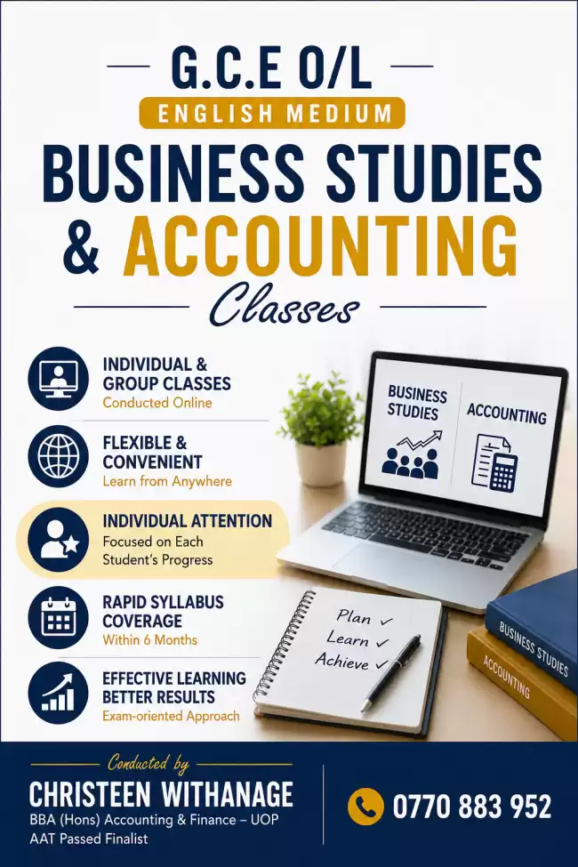 G.C.E O/L Business Studies and Accounting Classes