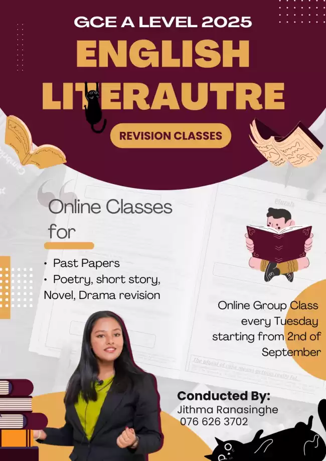 GCE A/L 2025 English Literature – Online Revision Classes