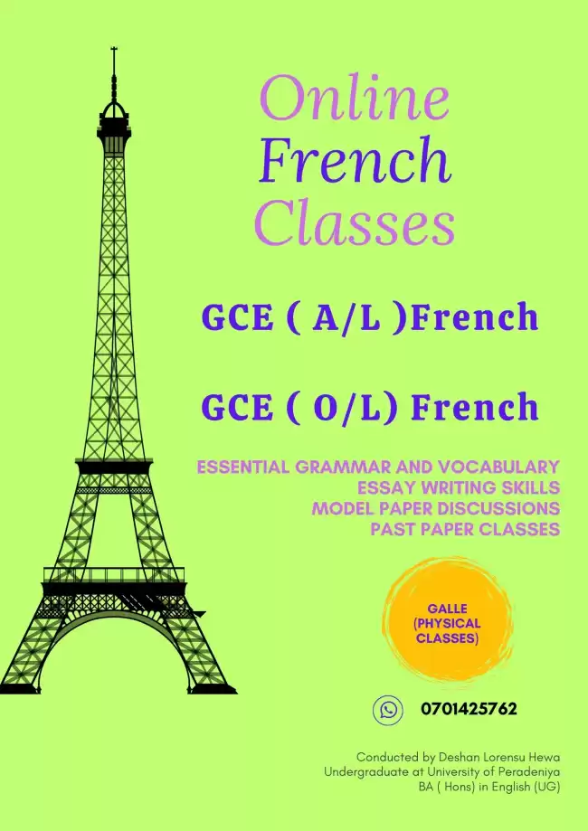 GCE (A/L) and GCE (O/L) French Classes