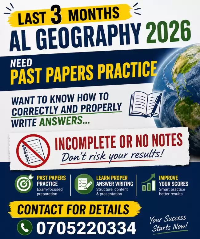 GCE AL Geography English Medium