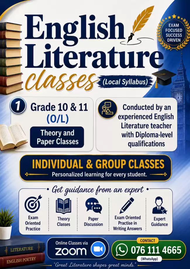 GCE O/L English Literature Tuition