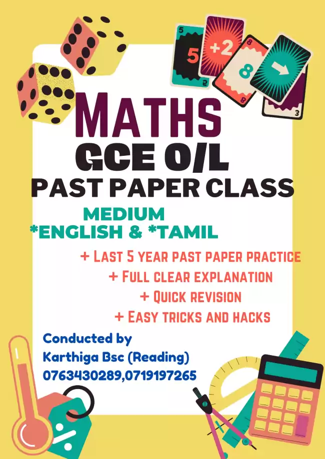 GCE O/L MATHS Pastpaper Class with 💯 revision For ENGLISH Medium Students