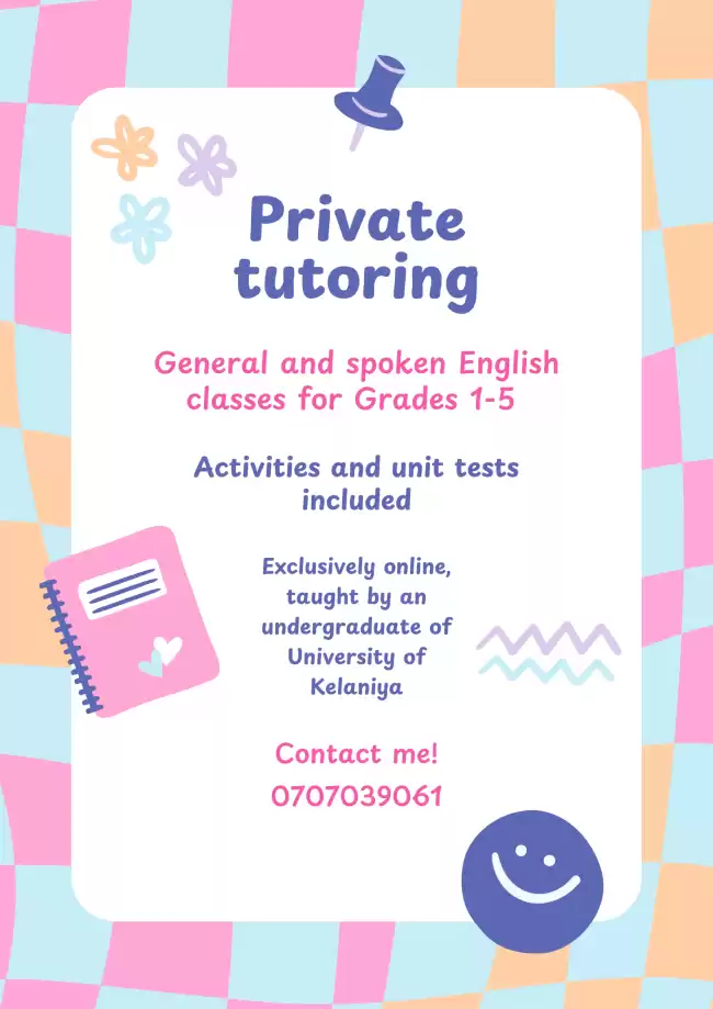General and spoken English classes for grades 1-5