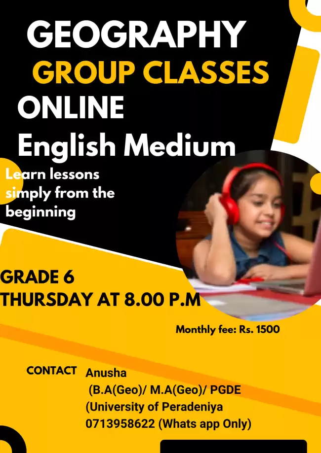 Geography & Civic Grade 6 - English Medium Online Group & Individual class