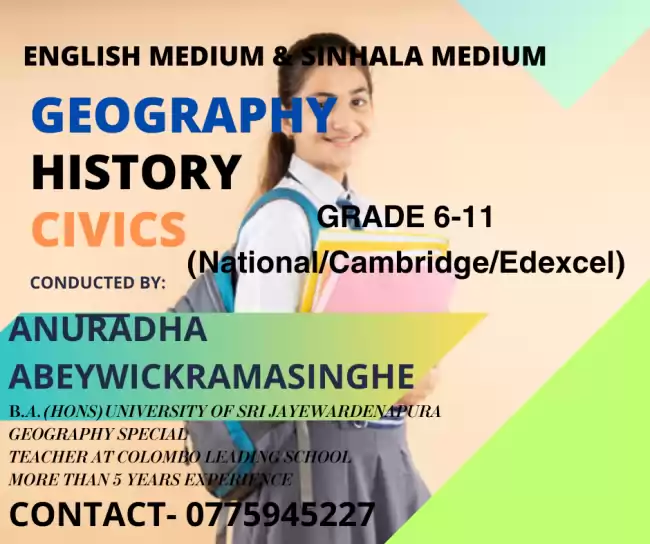 Geography, History & Civics English medium and Sinhala medium