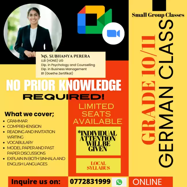 German Class For Grade 10 and 11 students