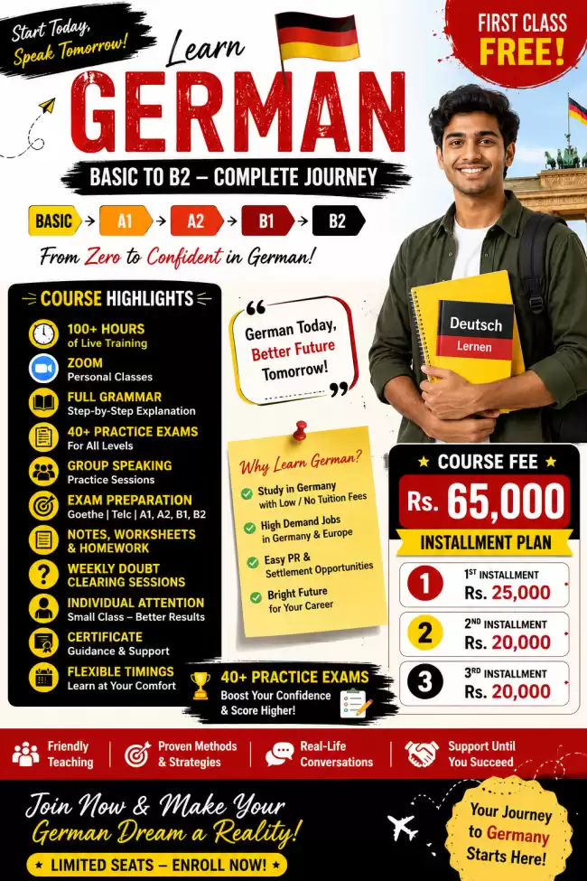 German Language Course – Basic to B2