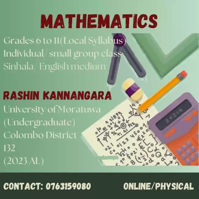 Gr 6 To 11 Maths Class For Sinhala And English Medium