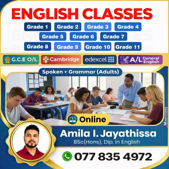 ✍️🔠 Grade 1 - 13 English Online Classes - Local Syllabus | Edexcel | Cambridge | A/L(General English) | Spoken + Grammar(Adults) 🔠✍️