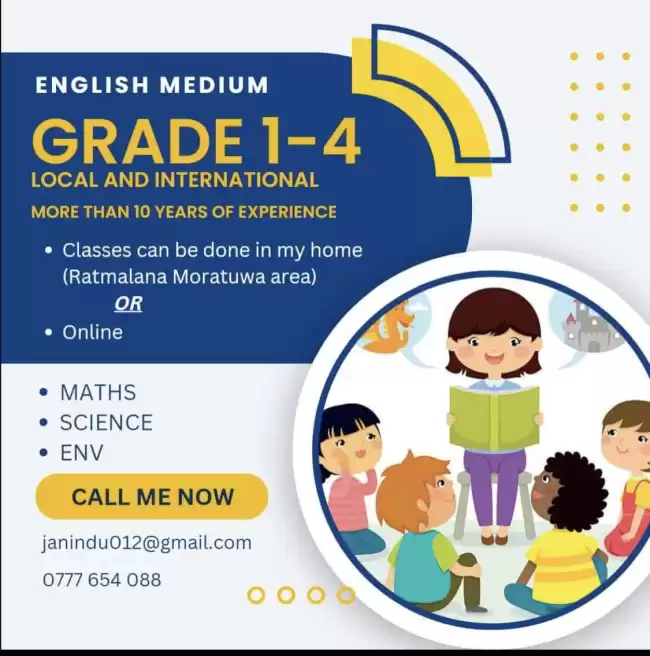 Grade 1-5 ENGLISH MEDIUM Maths,Science and English Classes