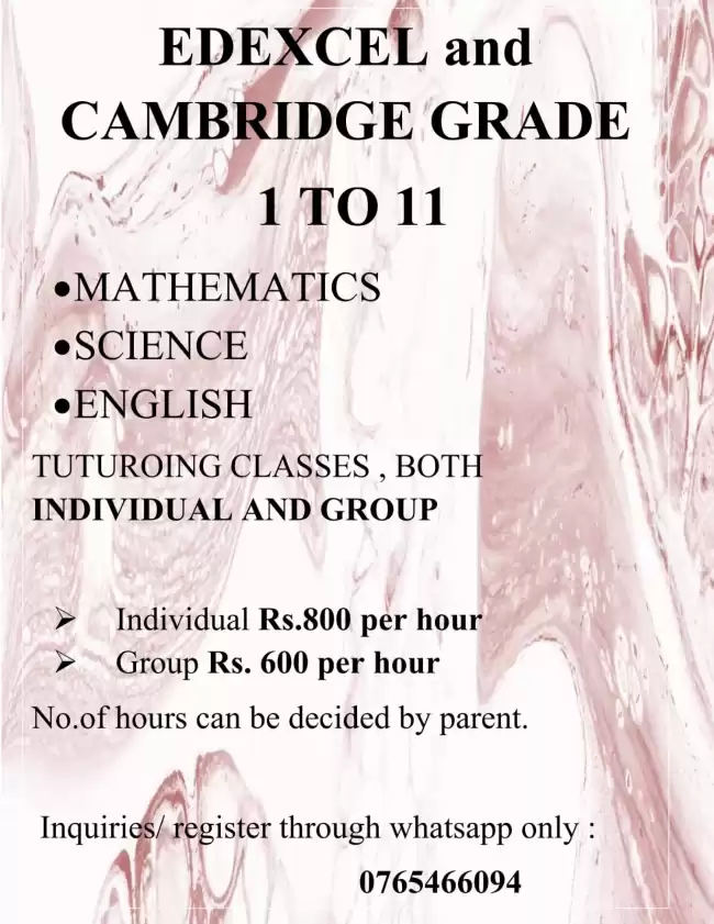 Grade 1 to 11, EDEXCEL AND CAMBRIDGE SYLLABUS MATHEMATICS, SCIENCE AND ENGLISH THEORY AND PAPER CLASSES