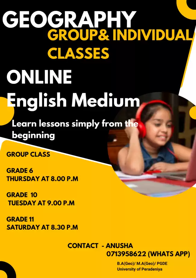 Grade 10 & 11 - Geography English Medium Online Classes