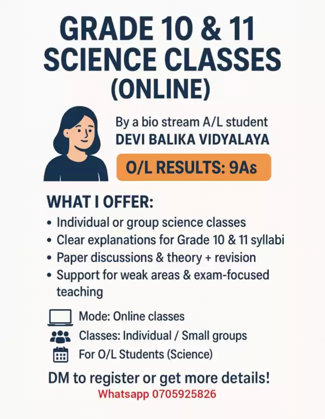 GRADE 10 & 11 SCIENCE CLASSES ONLINE