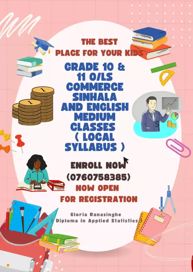 Grade 10 and 11 O/Ls Commerce Sinhala and English medium classes( Local syllabus)