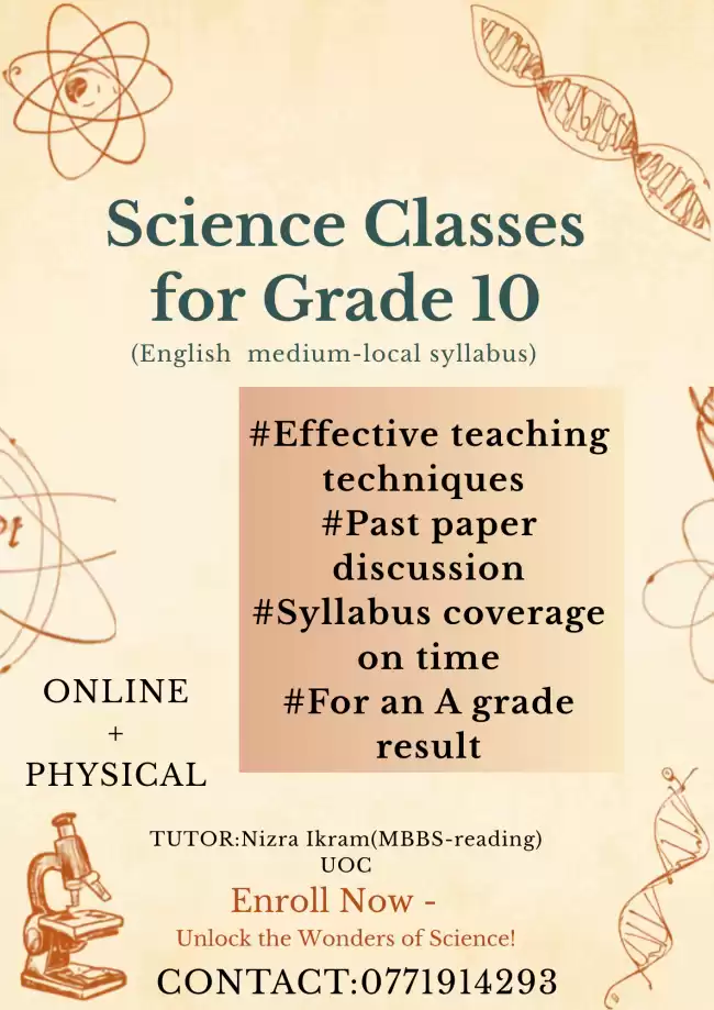 Grade 10 science English medium