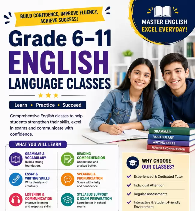 Grade 6–11 English Language Classes – Build Confidence, Improve Fluency, Achieve Success
