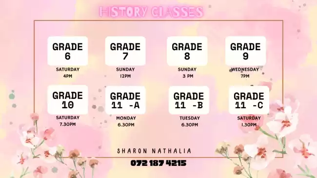 Grade 6-11 English Medium History classes
