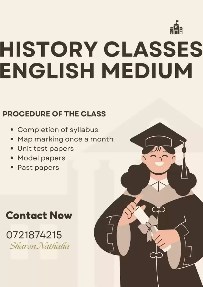 Grade 6 - 11 English medium history classes