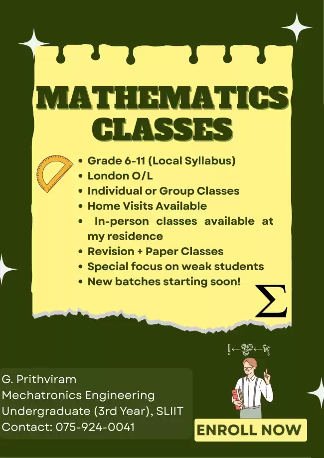 GRADE 6-11 MATHEMATCS CLASSES