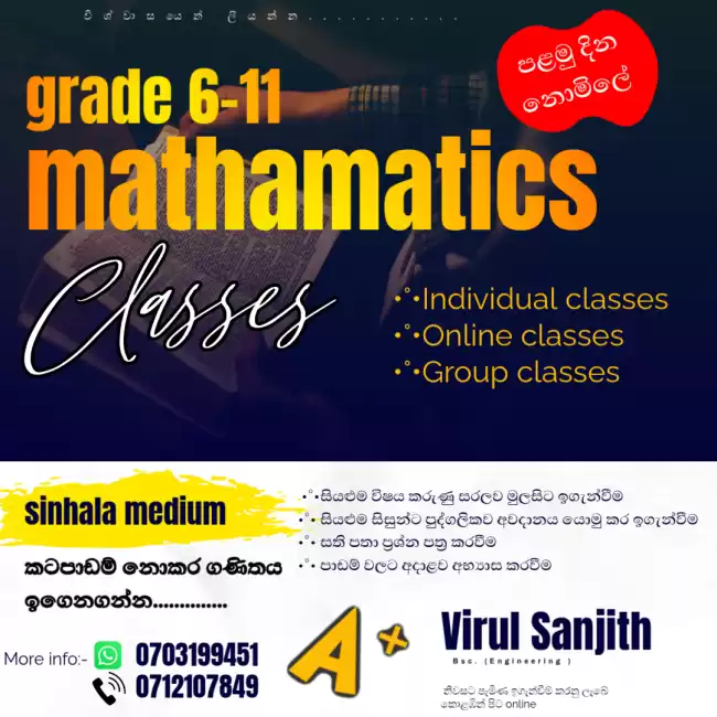 Grade 6-11 mathematics classes
