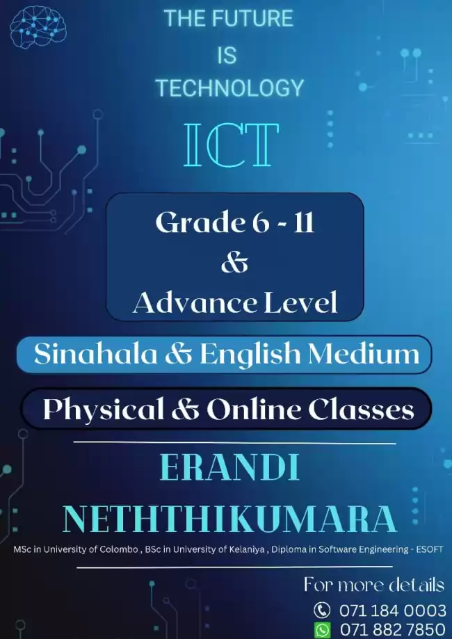 Grade 6-11 O/L ICT (English / Sinhala Medium) :(Local/Cambridge Syllabus)