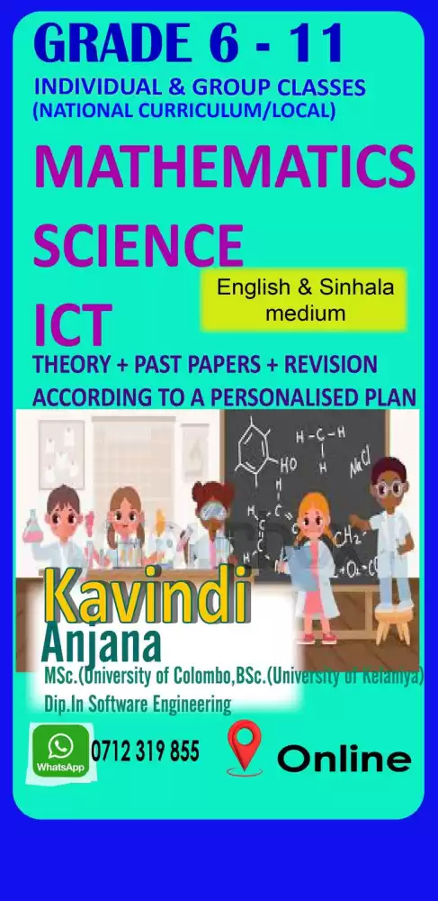 Grade 6-11 (O/L) Science, Maths, ICT(English / Sinhala Medium) :(Local/Cambridge Syllabus)