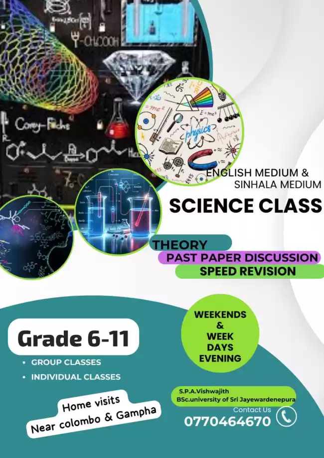Grade 6-11 sinhala & English medium science classes