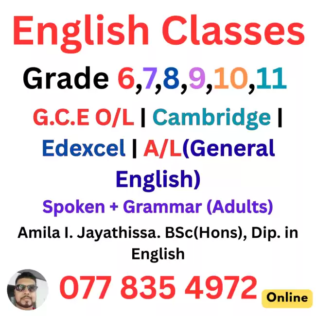 🌈Grade 6,7,8,9,10,11 English Online Classes - Local Syllabus | A/L(General English) | Edexcel | Cambridge | Spoken + Grammar(Adults)🌈