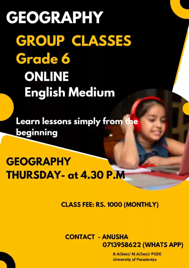 Grade 6 English Medium Geography Online Group class