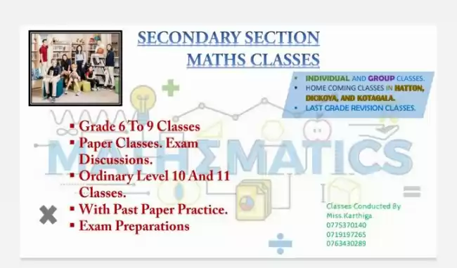 Grade 6 to 11 online Mathematics classes in English and Tamil medium