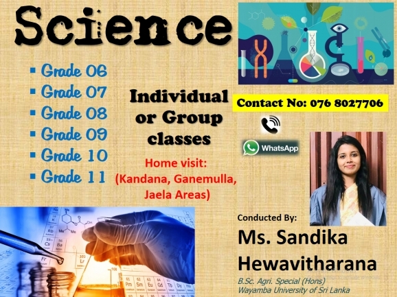 Grade 6 To 11 Science Classes (Sinhala & English medium)