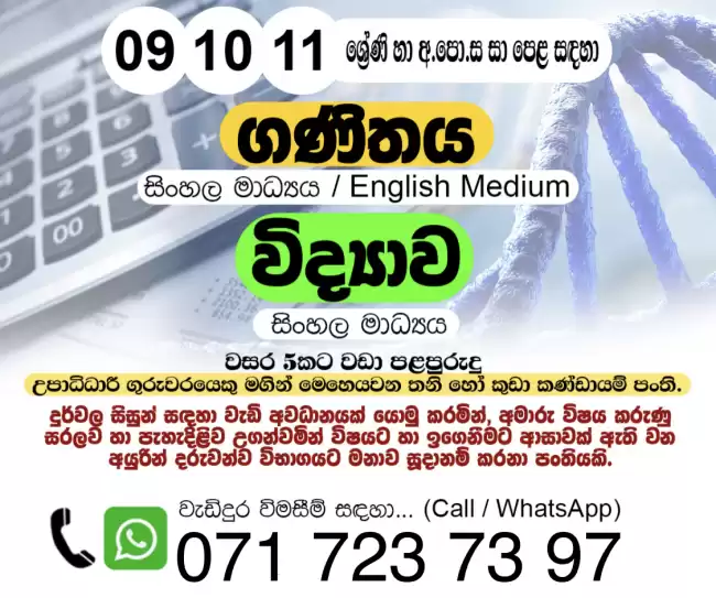 Grade 9,10,11 & O/L Maths Individual And Grop Class Around Colombo
