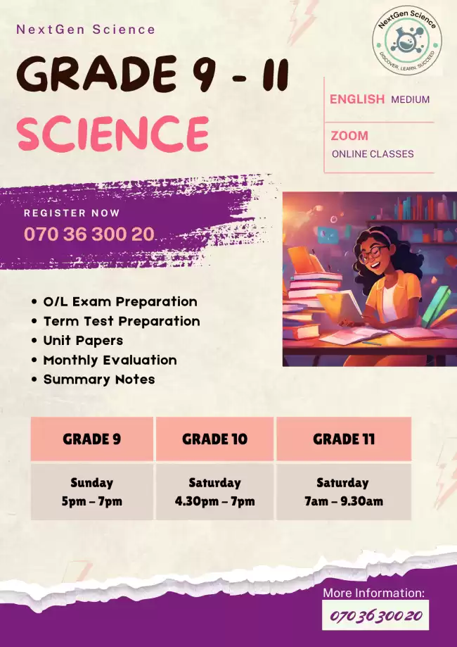 Grade 9 - 11 English Medium Online Science Classes