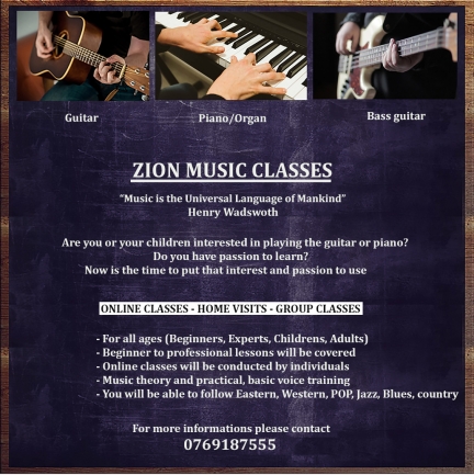 guitar, piano, Organ classes