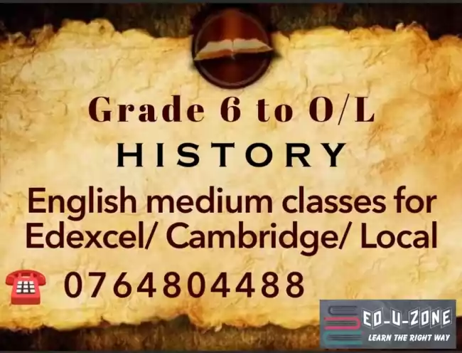 History classes for Grade 6-O/L in English medium (Local & London syllabus)