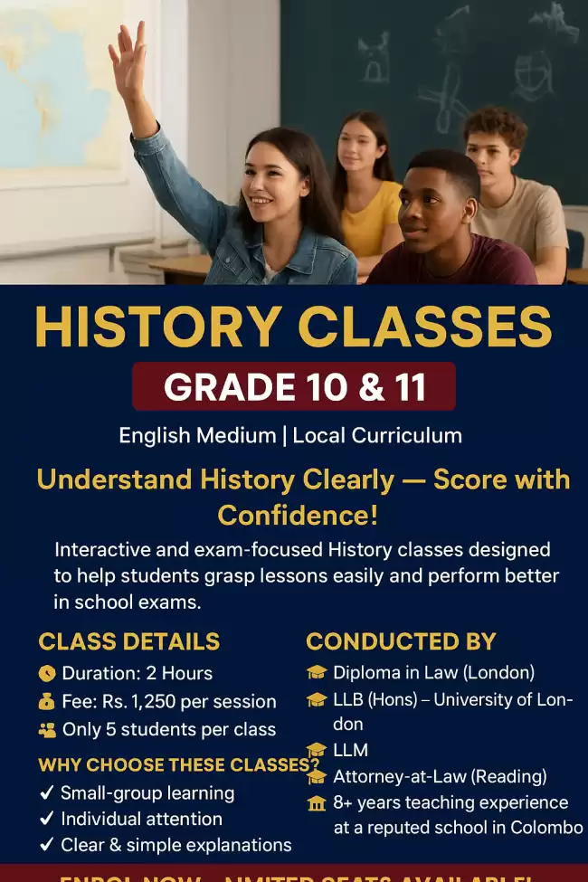 HISTORY CLASSES ✨🎓 GRADE 10 & 11 English Medium | Local Curriculum