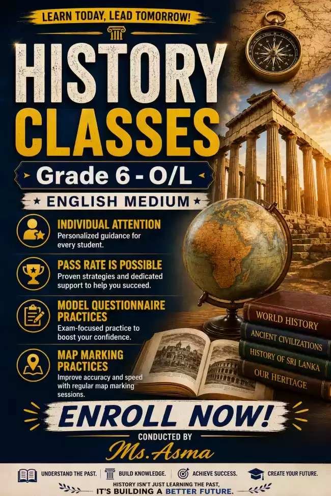 HISTORY CLASSES-NEW INTAKE