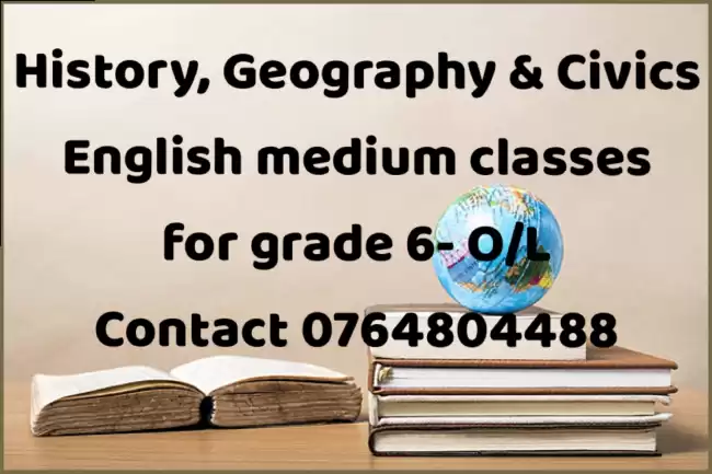 History, Geography & Civics English medium classes for grade 6- O/L