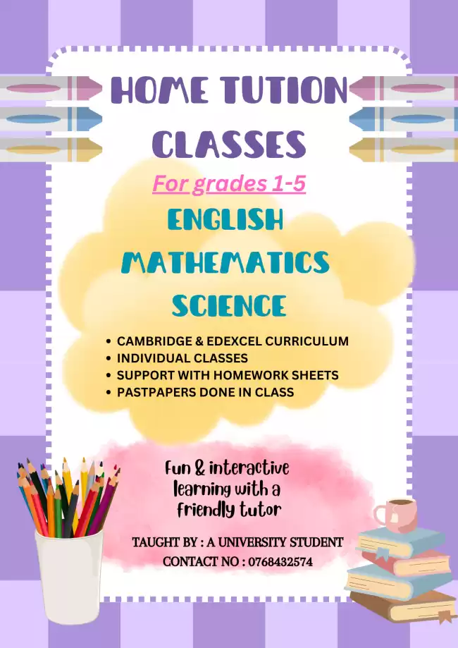 Home Tuition Classes for grades 1 to 5