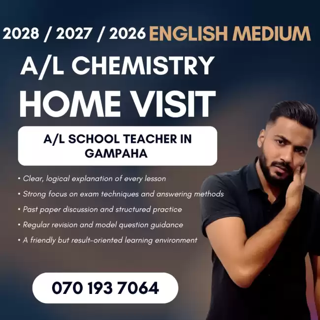 Home Visit Chemistry (A/l School Teacher In Gampaha)