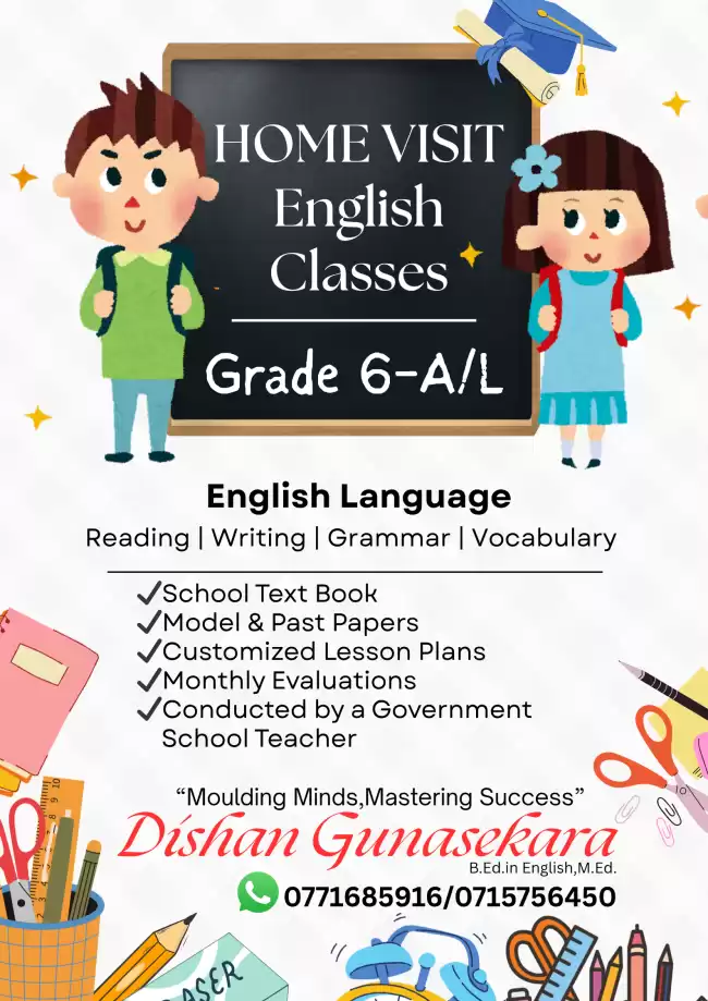 Home Visit English Classes Grade 6-A/L - By A Government School Teacher