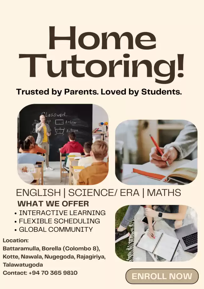 Home Visiting English/ Maths/ ERA Classes For Students Of Grade 1 - 5