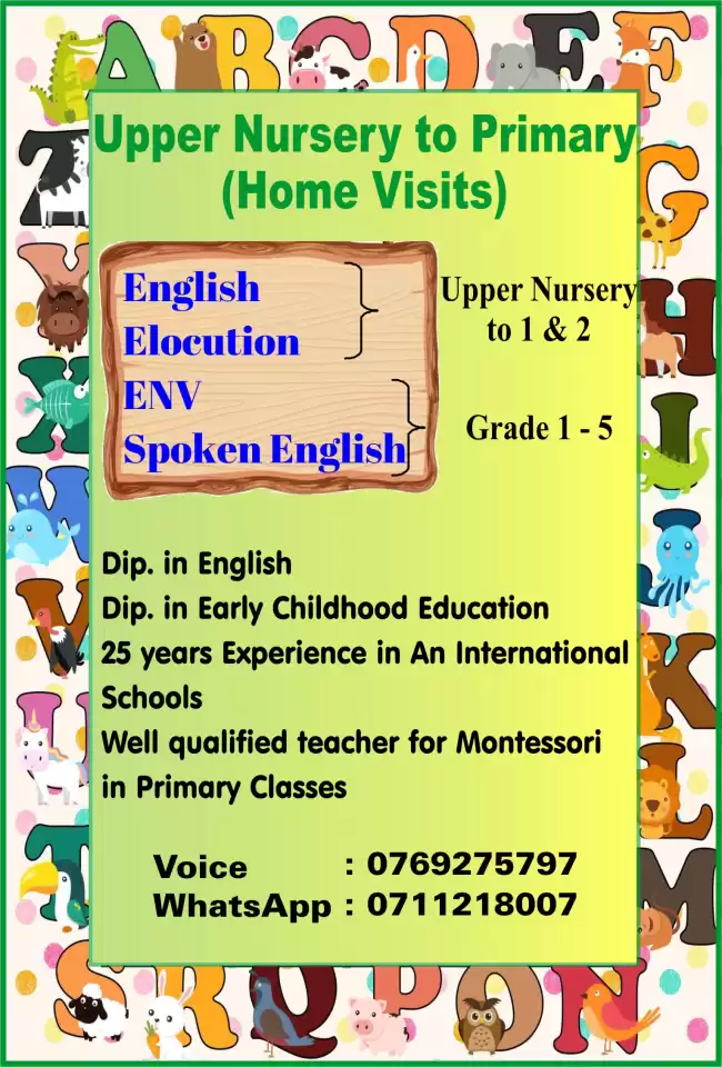 Home visits /English grade 01 and 02