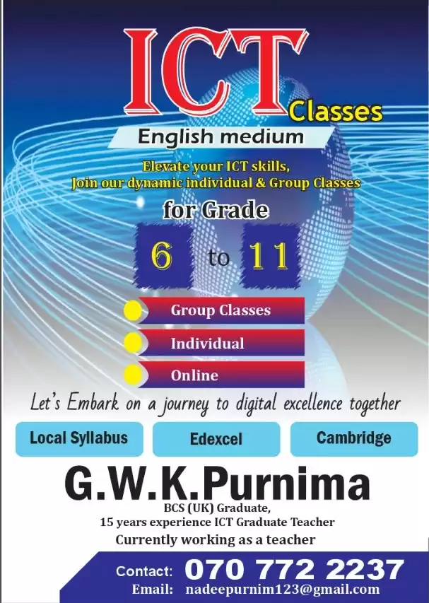 ICT Classes for Grade 6 -11 Students