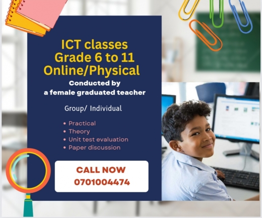 ICT classes for Grade 6 to 11