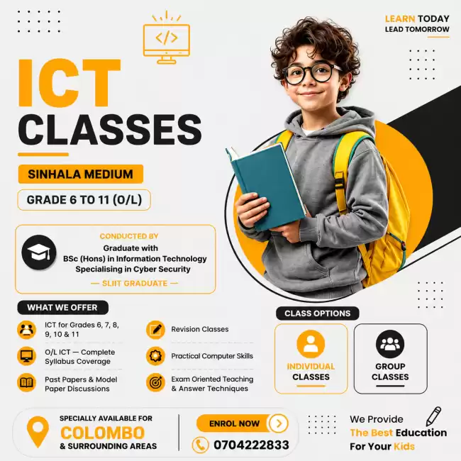 ICT Classes for Grades 6 to 11 (O/L) | Sinhala Medium