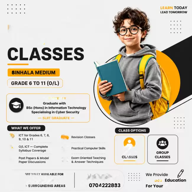 ICT Classes for Grades 6 to 11 (O/L) | Sinhala Medium