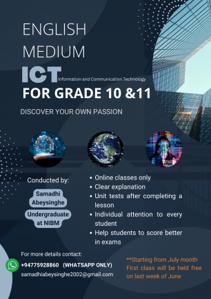 ICT English medium online class for O/Ls