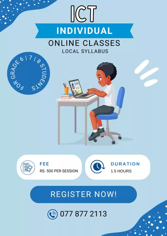 💻 ICT Made Easy | Online Individual Classes for Grades 6, 7 & 8 (Local Syllabus)
